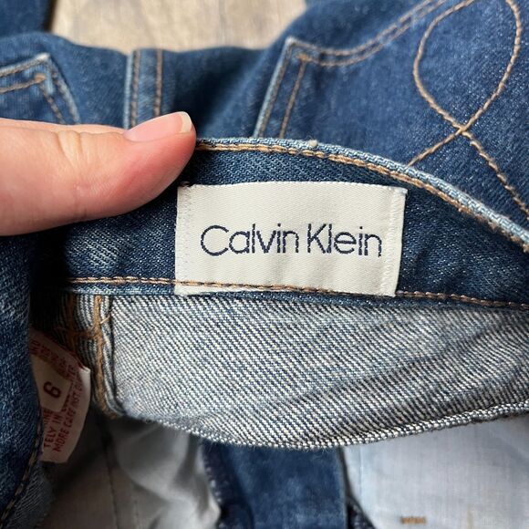 Vintage Calvin Klein Jeans Women's 6 / 25 x 31 Wide Leg High Rise Blue 80s USA - Picture 9 of 12